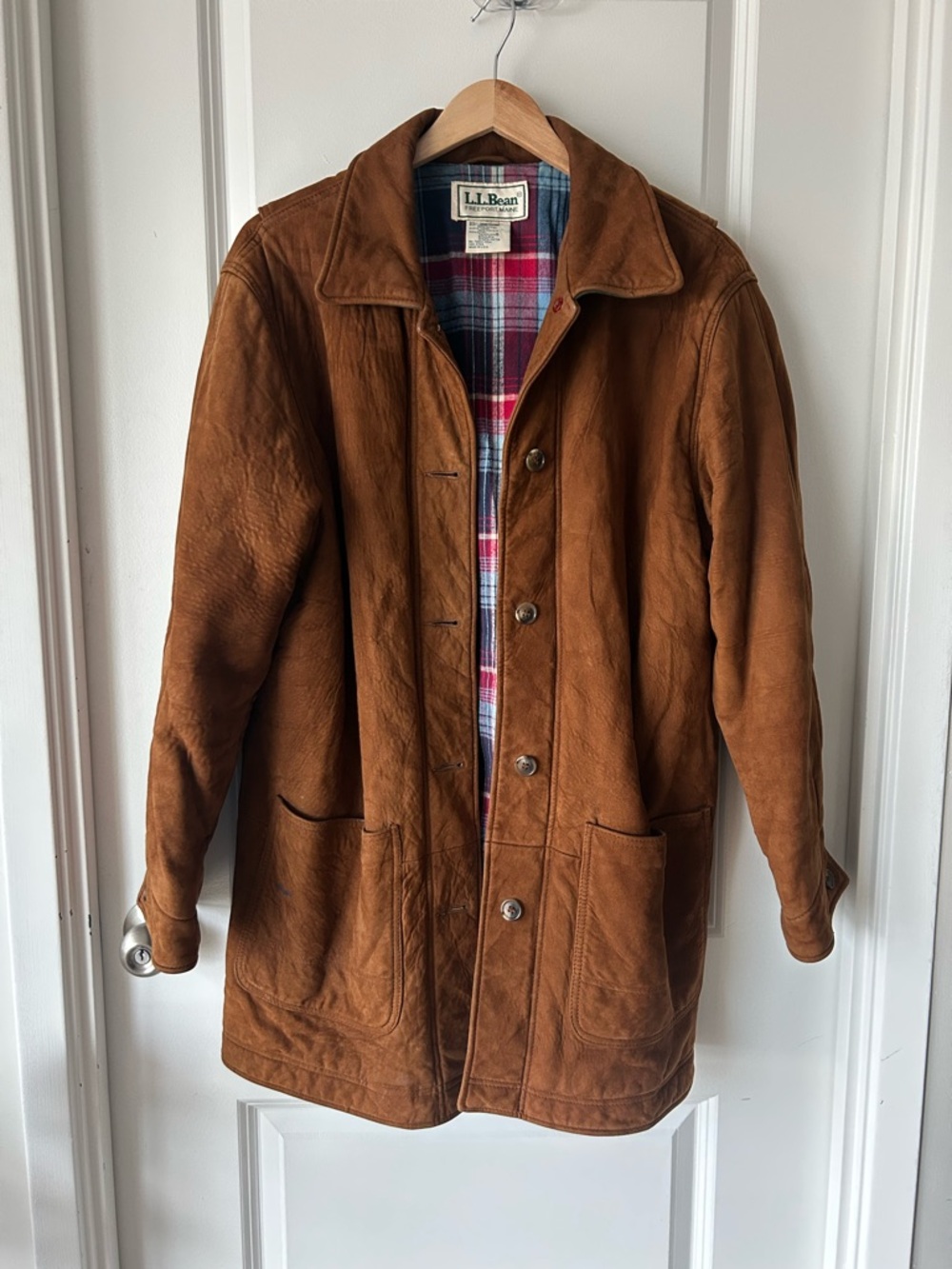 Vintage L.L. Bean Leather Chore Coat Sz M